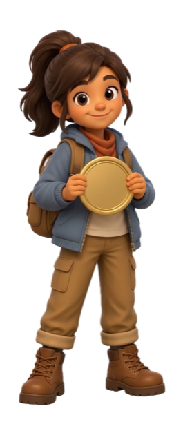 Pia holding a gold medal